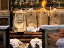 The prostration of the ordinands at the Fraternity of St. Peter's Roman Parish, Santissima Trinità dei Pellegrini, June 27, 2013